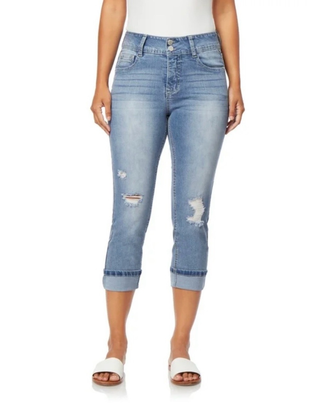 NWT Angels Women Curvy Capri With Tummy Tech Comfort Size 12